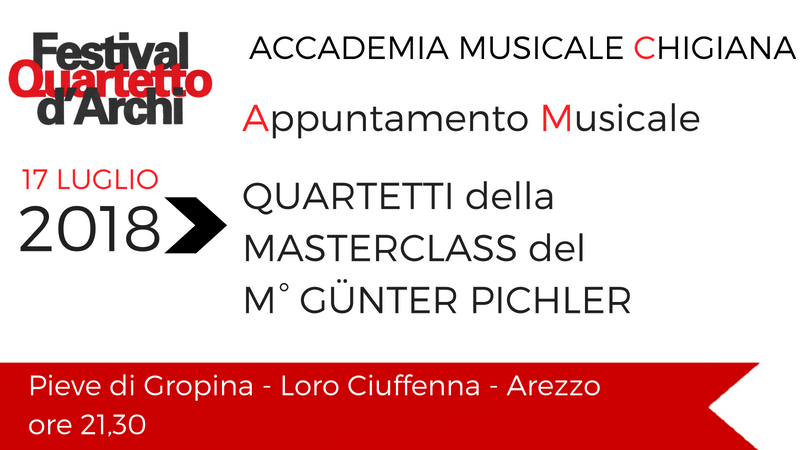 Accademia Musicale Chigiana -Appuntamento della Masterclass del Quartetto d’Archi del M° Günter Pichler 17 luglio 2018