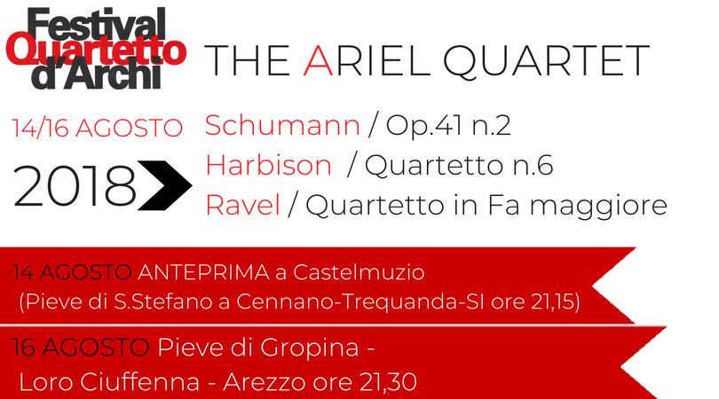 The Ariel Quartet- 14 e 16 agosto 2018